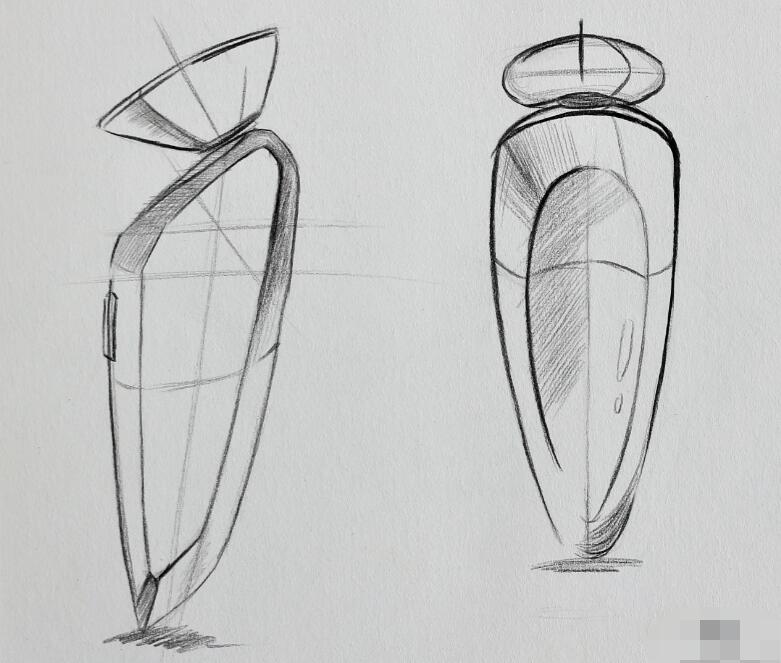 【作业评析】工业设计产品手绘表现-线稿01